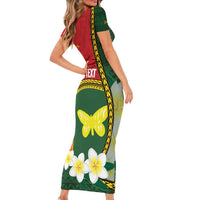 Personalised PNG Oro Provins Family Matching Short Sleeve Bodycon Dress and Hawaiian Shirt Papua New Guinea Plumeria Melanesian Pattern - Polynesian Pride