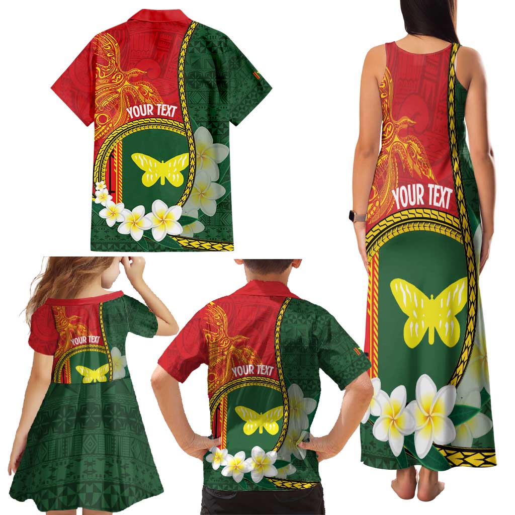 Personalised PNG Oro Provins Family Matching Tank Maxi Dress and Hawaiian Shirt Papua New Guinea Plumeria Melanesian Pattern - Polynesian Pride