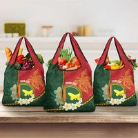 Personalised PNG Oro Provins Grocery Bag Papua New Guinea Plumeria Melanesian Pattern - Polynesian Pride