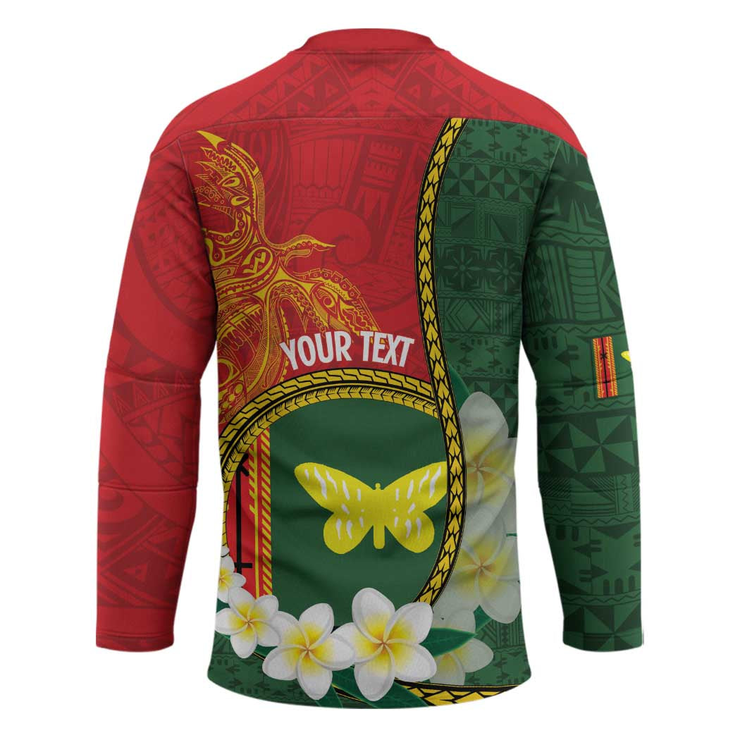 Personalised PNG Oro Provins Hockey Jersey Papua New Guinea Plumeria Melanesian Pattern - Polynesian Pride