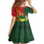 Personalised PNG Oro Provins Kid Short Sleeve Dress Papua New Guinea Plumeria Melanesian Pattern - Polynesian Pride