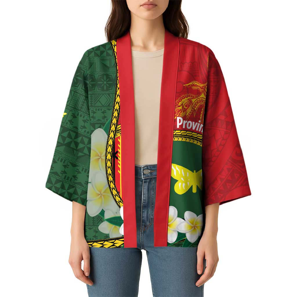Personalised PNG Oro Provins Kimono Papua New Guinea Plumeria Melanesian Pattern - Polynesian Pride