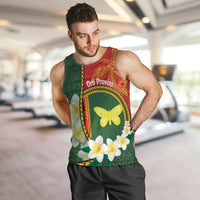 Personalised PNG Oro Provins Men Tank Top Papua New Guinea Plumeria Melanesian Pattern - Polynesian Pride