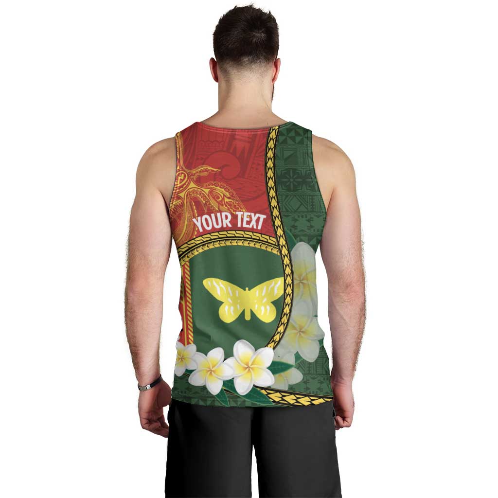 Personalised PNG Oro Provins Men Tank Top Papua New Guinea Plumeria Melanesian Pattern - Polynesian Pride