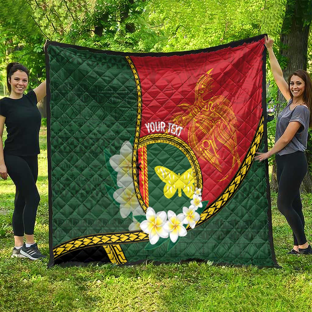 Personalised PNG Oro Provins Quilt Papua New Guinea Plumeria Melanesian Pattern - Polynesian Pride