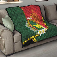 Personalised PNG Oro Provins Quilt Papua New Guinea Plumeria Melanesian Pattern - Polynesian Pride