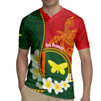 Personalised PNG Oro Provins Rugby Jersey Papua New Guinea Plumeria Melanesian Pattern - Polynesian Pride