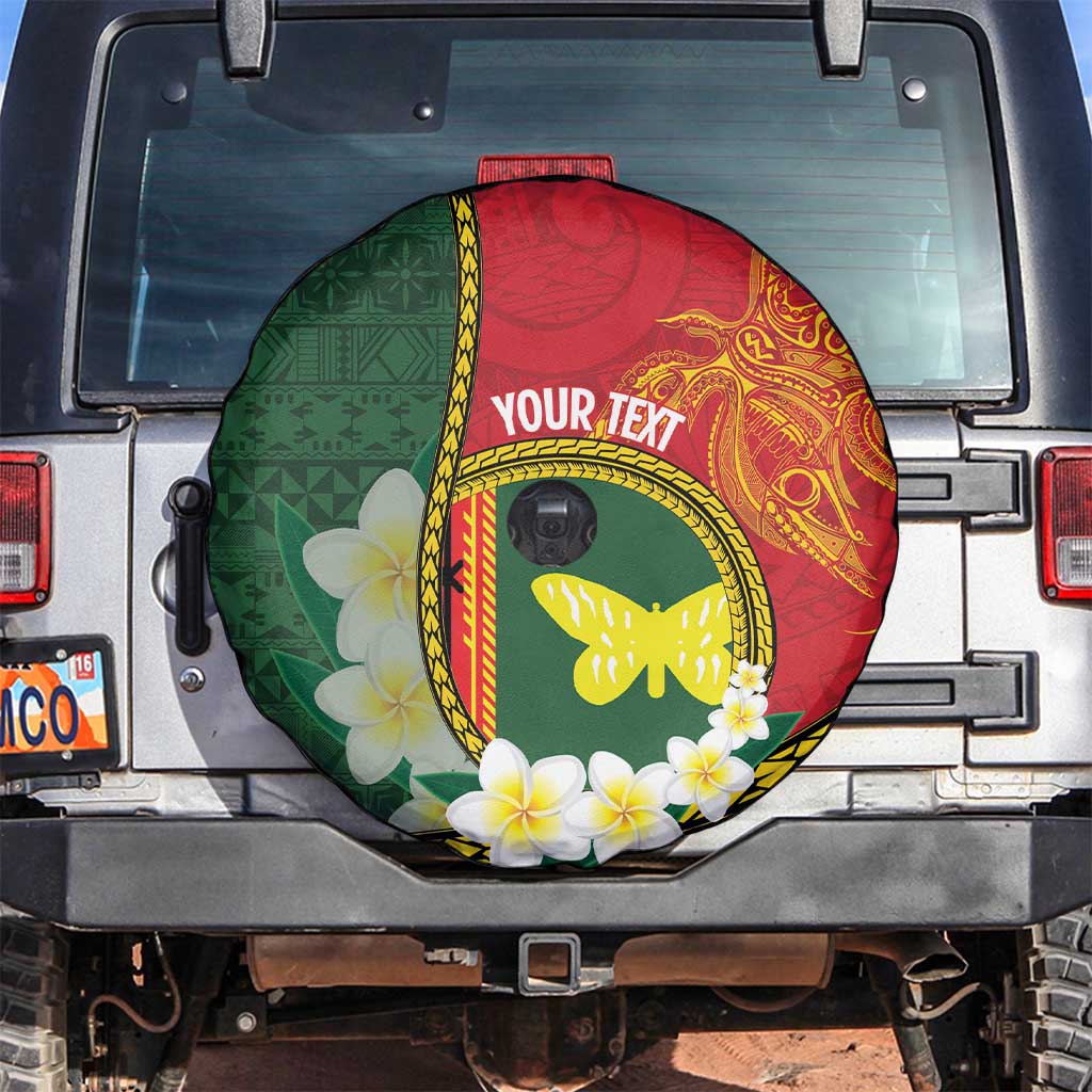 Personalised PNG Oro Provins Spare Tire Cover Papua New Guinea Plumeria Melanesian Pattern - Polynesian Pride