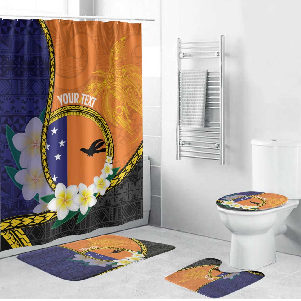 Personalised PNG Niu Ailan Bathroom Set Papua New Guinea Plumeria Melanesian Pattern - Polynesian Pride