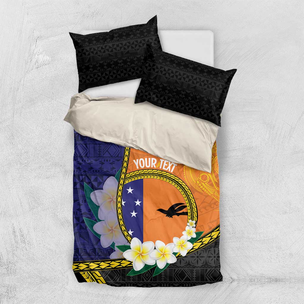 Personalised PNG Niu Ailan Bedding Set Papua New Guinea Plumeria Melanesian Pattern - Polynesian Pride