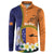Personalised PNG Niu Ailan Button Sweatshirt Papua New Guinea Plumeria Melanesian Pattern - Polynesian Pride