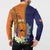 Personalised PNG Niu Ailan Button Sweatshirt Papua New Guinea Plumeria Melanesian Pattern - Polynesian Pride