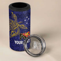 Personalised PNG Niu Ailan 4 in 1 Can Cooler Tumbler Papua New Guinea Plumeria Melanesian Pattern - Polynesian Pride