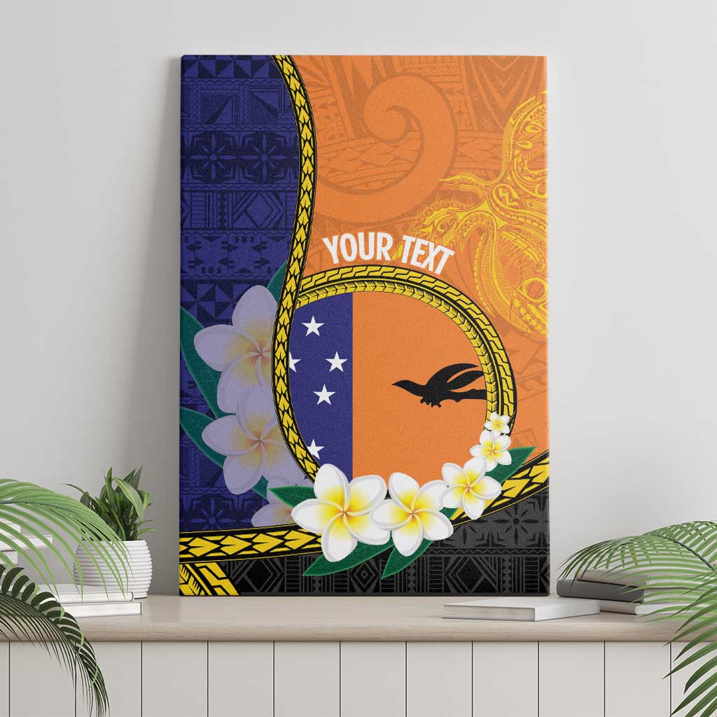 Personalised PNG Niu Ailan Canvas Wall Art Papua New Guinea Plumeria Melanesian Pattern - Polynesian Pride