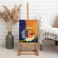 Personalised PNG Niu Ailan Canvas Wall Art Papua New Guinea Plumeria Melanesian Pattern - Polynesian Pride