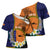Personalised PNG Niu Ailan Cross Shoulder Shirt Papua New Guinea Plumeria Melanesian Pattern - Polynesian Pride