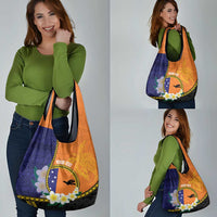 Personalised PNG Niu Ailan Grocery Bag Papua New Guinea Plumeria Melanesian Pattern - Polynesian Pride