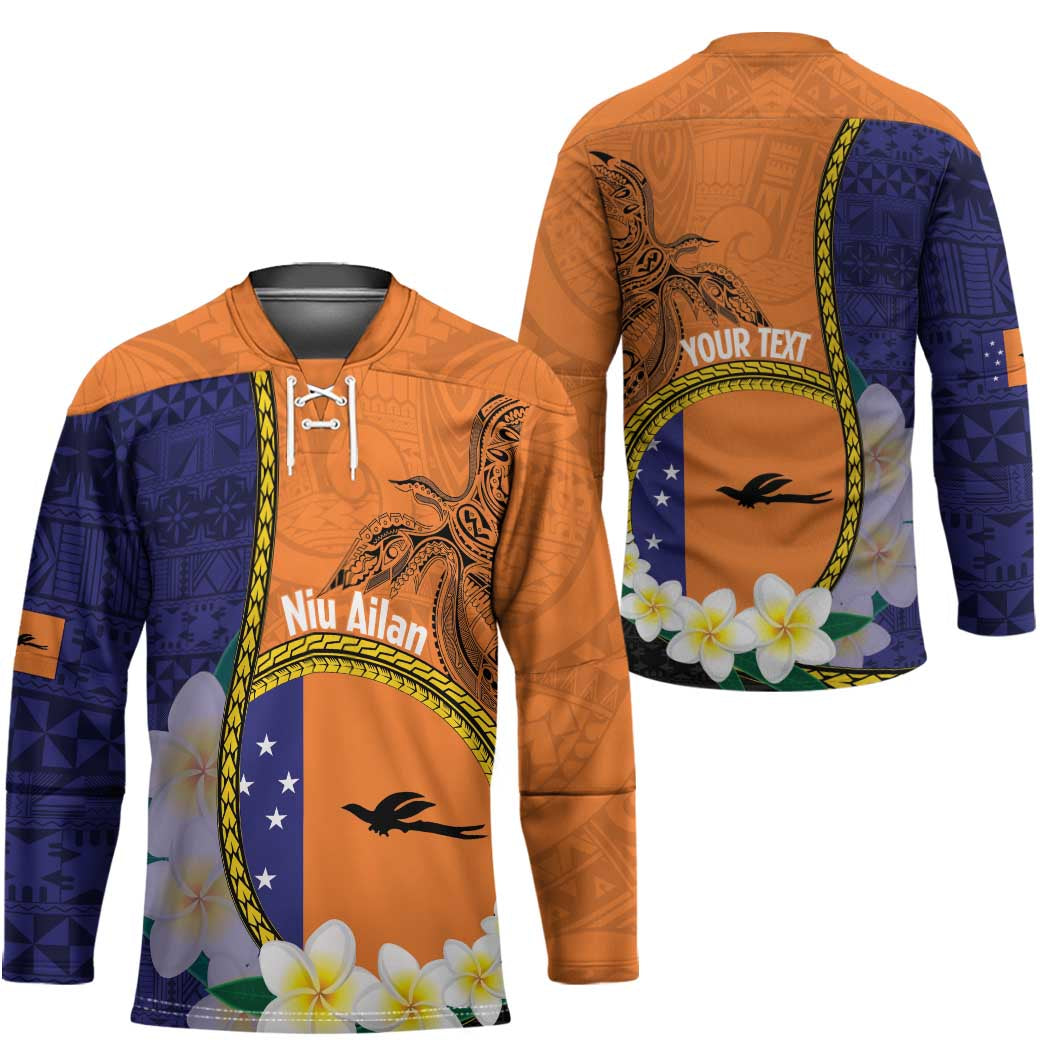 Personalised PNG Niu Ailan Hockey Jersey Papua New Guinea Plumeria Melanesian Pattern - Polynesian Pride