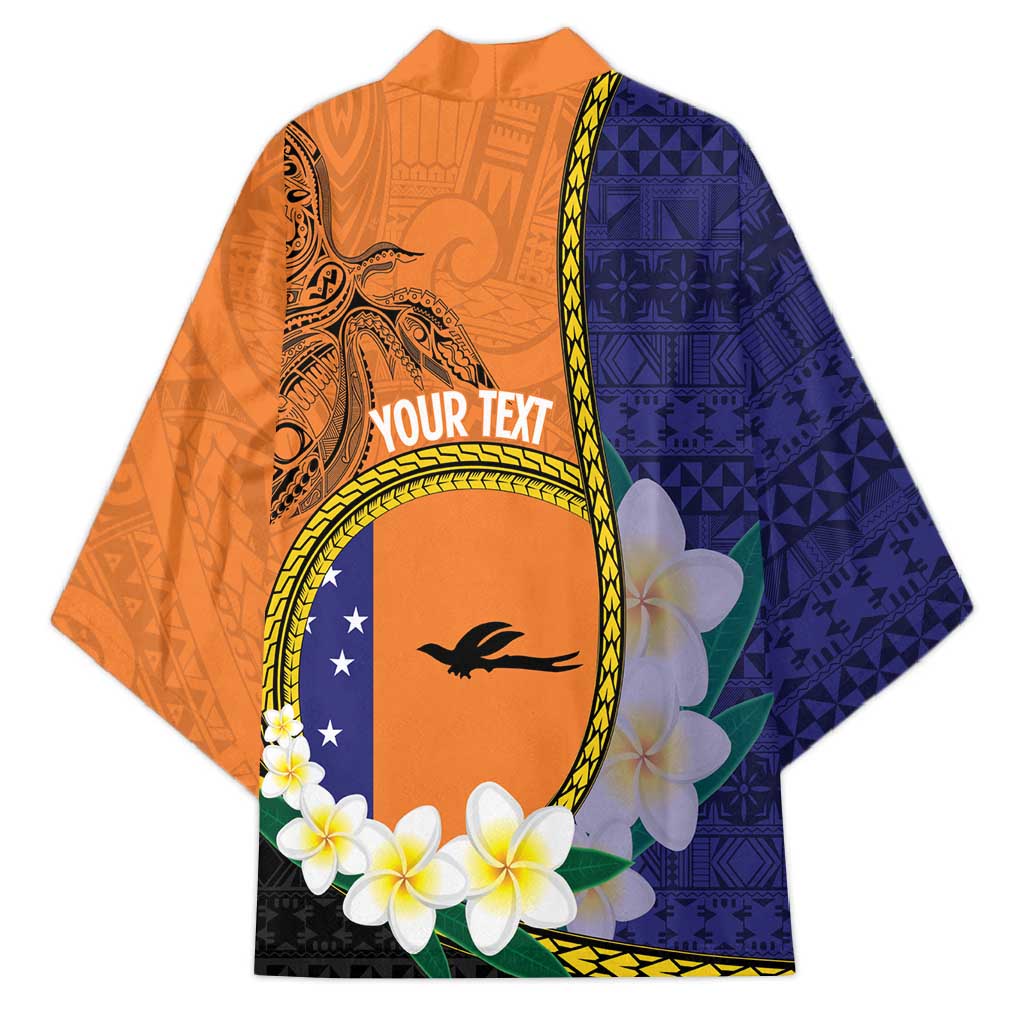 Personalised PNG Niu Ailan Kimono Papua New Guinea Plumeria Melanesian Pattern - Polynesian Pride