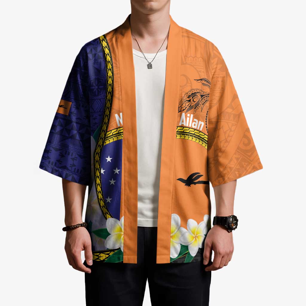 Personalised PNG Niu Ailan Kimono Papua New Guinea Plumeria Melanesian Pattern - Polynesian Pride