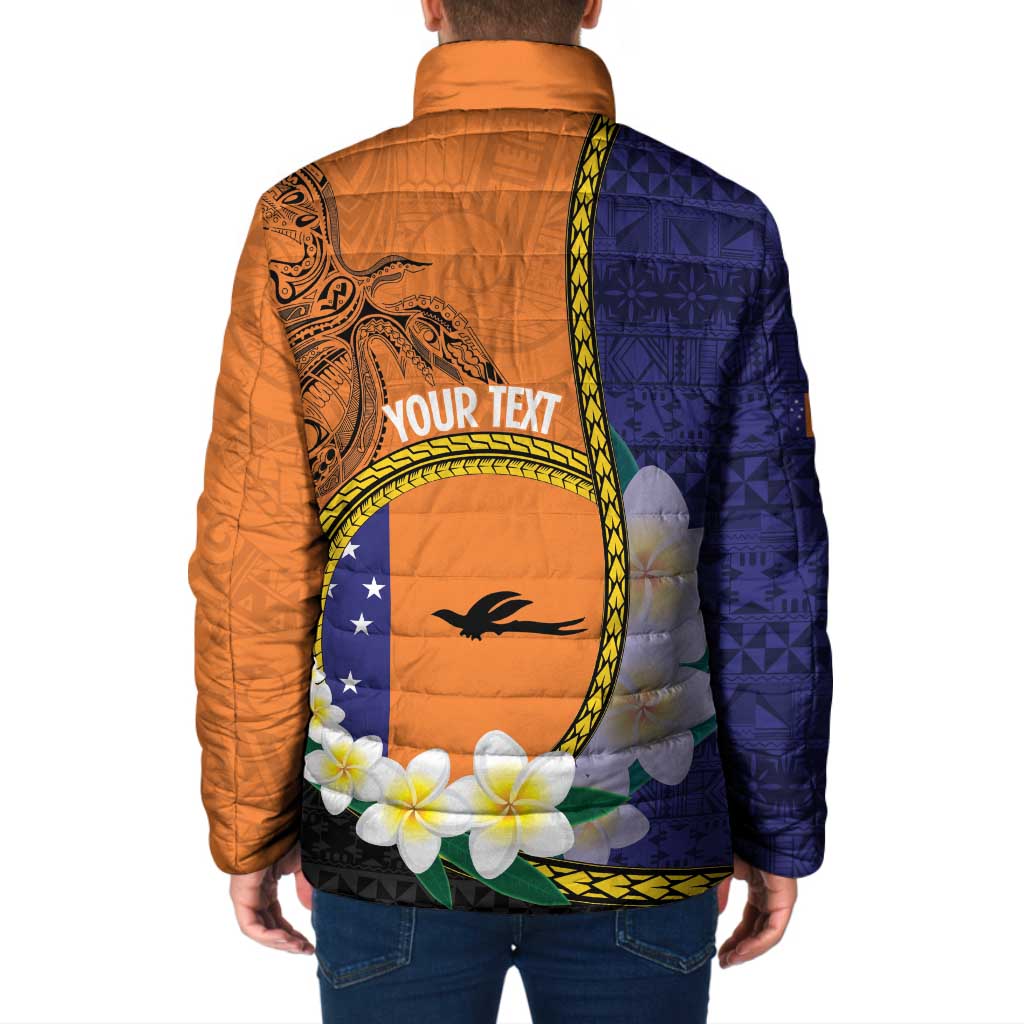 Personalised PNG Niu Ailan Padded Jacket Papua New Guinea Plumeria Melanesian Pattern - Polynesian Pride