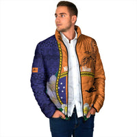 Personalised PNG Niu Ailan Padded Jacket Papua New Guinea Plumeria Melanesian Pattern - Polynesian Pride