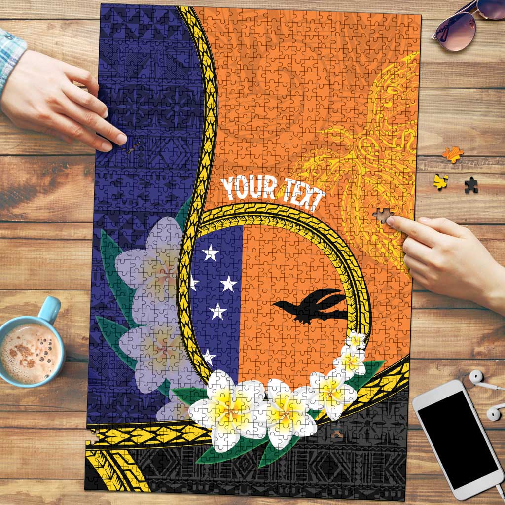 Personalised PNG Niu Ailan Puzzle Papua New Guinea Plumeria Melanesian Pattern - Polynesian Pride