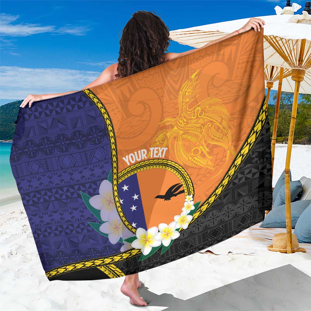 Personalised PNG Niu Ailan Sarong Papua New Guinea Plumeria Melanesian Pattern - Polynesian Pride