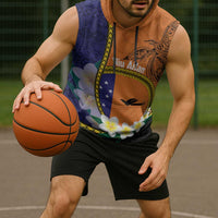 Personalised PNG Niu Ailan Sleeveless Hoodie Papua New Guinea Plumeria Melanesian Pattern - Polynesian Pride