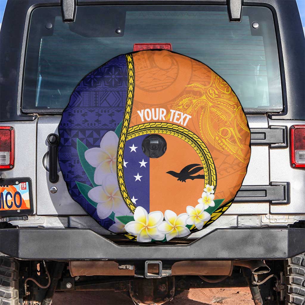 Personalised PNG Niu Ailan Spare Tire Cover Papua New Guinea Plumeria Melanesian Pattern - Polynesian Pride