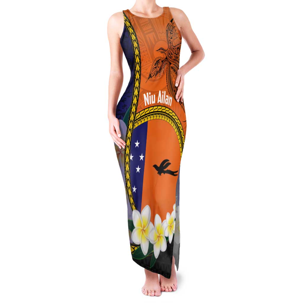Personalised PNG Niu Ailan Tank Maxi Dress Papua New Guinea Plumeria Melanesian Pattern - Polynesian Pride