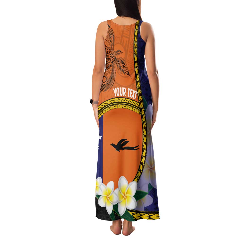Personalised PNG Niu Ailan Tank Maxi Dress Papua New Guinea Plumeria Melanesian Pattern - Polynesian Pride