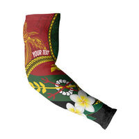 Personalised PNG Simbu Provins Arm Sleeves Papua New Guinea Plumeria Melanesian Pattern - Polynesian Pride