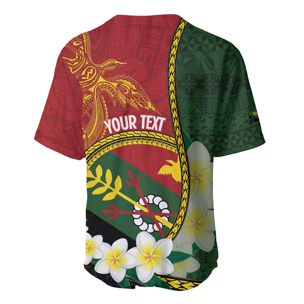Personalised PNG Simbu Provins Baseball Jersey Papua New Guinea Plumeria Melanesian Pattern - Polynesian Pride