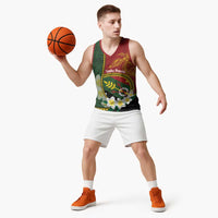 Personalised PNG Simbu Provins Basketball Jersey Papua New Guinea Plumeria Melanesian Pattern - Polynesian Pride