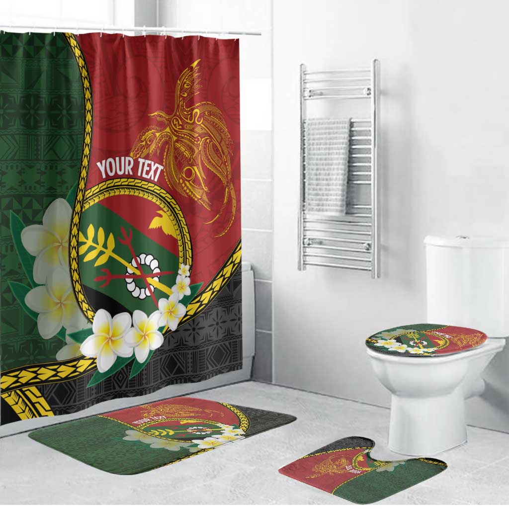 Personalised PNG Simbu Provins Bathroom Set Papua New Guinea Plumeria Melanesian Pattern - Polynesian Pride