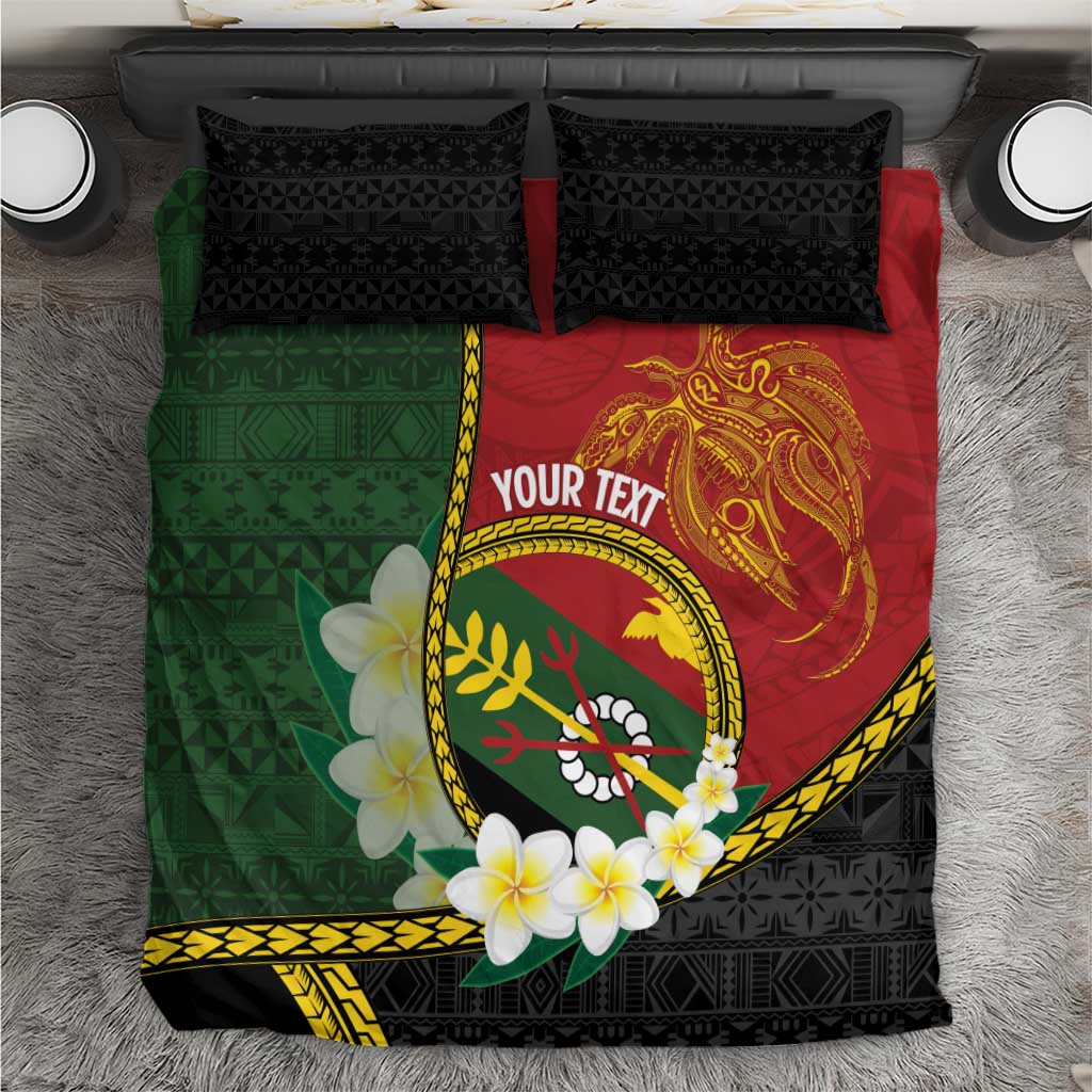 Personalised PNG Simbu Provins Bedding Set Papua New Guinea Plumeria Melanesian Pattern - Polynesian Pride