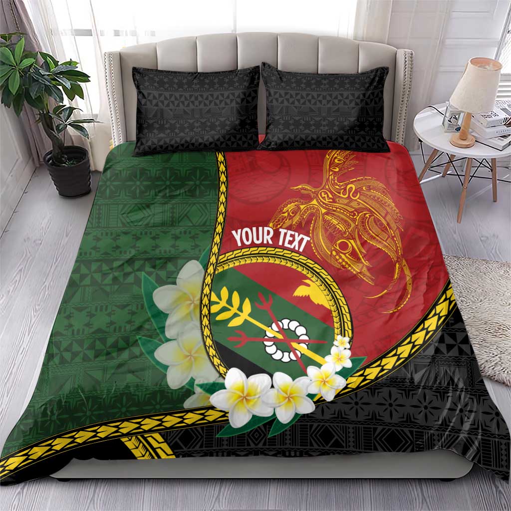 Personalised PNG Simbu Provins Bedding Set Papua New Guinea Plumeria Melanesian Pattern - Polynesian Pride