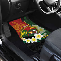 Personalised PNG Simbu Provins Car Mats Papua New Guinea Plumeria Melanesian Pattern - Polynesian Pride