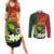 Personalised PNG Simbu Provins Couples Matching Summer Maxi Dress and Long Sleeve Button Shirt Papua New Guinea Plumeria Melanesian Pattern - Polynesian Pride