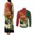 Personalised PNG Simbu Provins Couples Matching Tank Maxi Dress and Long Sleeve Button Shirt Papua New Guinea Plumeria Melanesian Pattern - Polynesian Pride