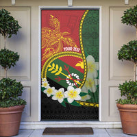 Personalised PNG Simbu Provins Door Cover Papua New Guinea Plumeria Melanesian Pattern - Polynesian Pride