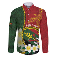Personalised PNG Simbu Provins Family Matching Off The Shoulder Long Sleeve Dress and Hawaiian Shirt Papua New Guinea Plumeria Melanesian Pattern - Polynesian Pride