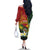 Personalised PNG Simbu Provins Family Matching Off The Shoulder Long Sleeve Dress and Hawaiian Shirt Papua New Guinea Plumeria Melanesian Pattern - Polynesian Pride