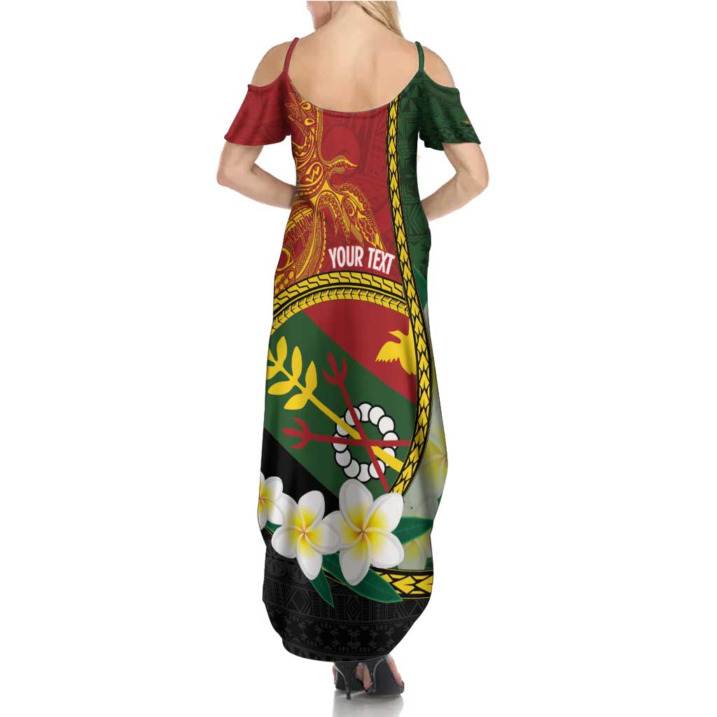 Personalised PNG Simbu Provins Family Matching Summer Maxi Dress and Hawaiian Shirt Papua New Guinea Plumeria Melanesian Pattern - Polynesian Pride