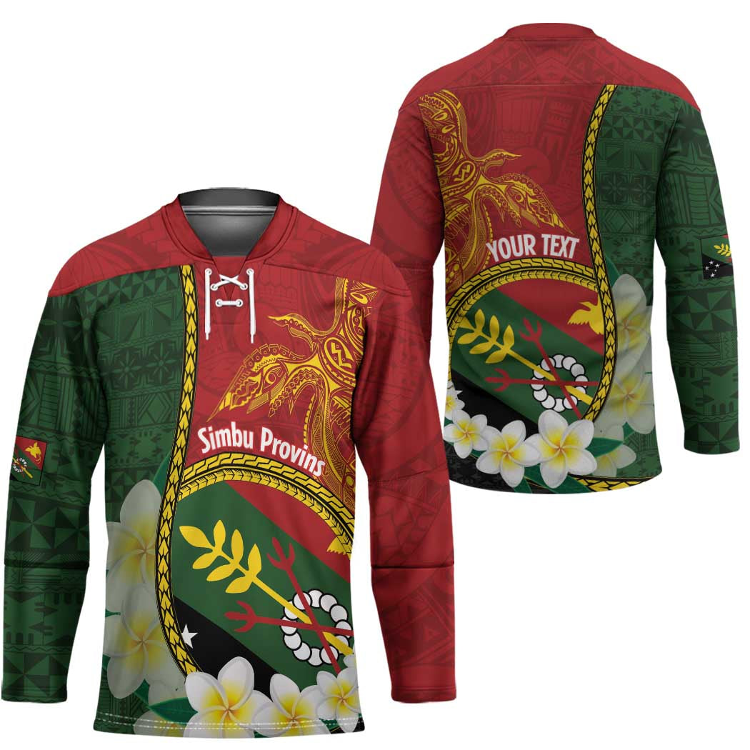 Personalised PNG Simbu Provins Hockey Jersey Papua New Guinea Plumeria Melanesian Pattern - Polynesian Pride