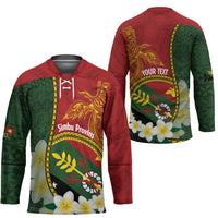 Personalised PNG Simbu Provins Hockey Jersey Papua New Guinea Plumeria Melanesian Pattern - Polynesian Pride