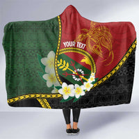 Personalised PNG Simbu Provins Hooded Blanket Papua New Guinea Plumeria Melanesian Pattern - Polynesian Pride