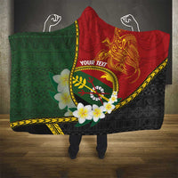 Personalised PNG Simbu Provins Hooded Blanket Papua New Guinea Plumeria Melanesian Pattern - Polynesian Pride
