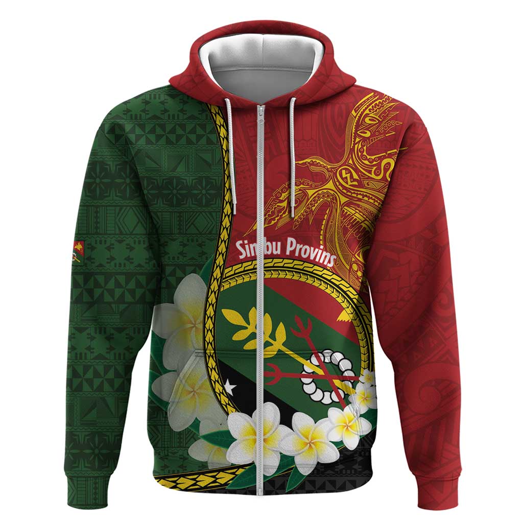 Personalised PNG Simbu Provins Hoodie Papua New Guinea Plumeria Melanesian Pattern - Polynesian Pride